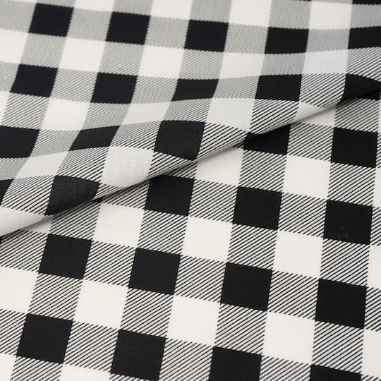 SINGER Christmas Black Buffalo Check Cotton Fabric